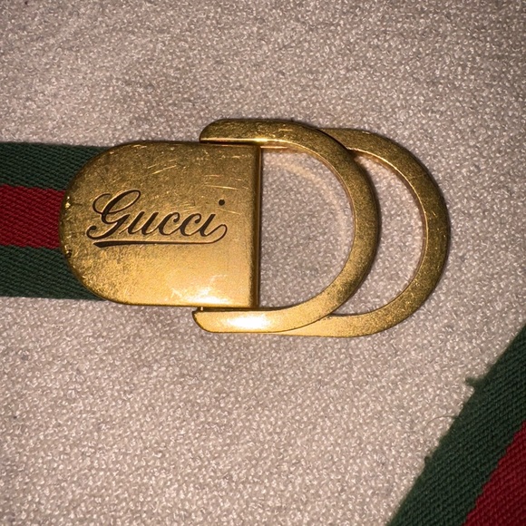 Gucci Gold and Green Men's Belt